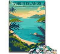 Puzzles pour Adolescents avec Affiches du Parc National des Îles Vierges 1000 pièces, Jeux stimulants, décoration Murale, Cadeaux d'anniversaire et de Noël Uniques (2000 pièces, 70x100cm)