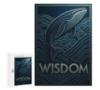Puzzles pour Adolescents Azure Whale Wisdom Art Deco Puzzles pour Adultes, Jouets Anti-Stress, Difficile, Cadeau d'anniversaire, Cadeaux, 300 PCS