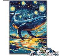Puzzles pour Adolescents Baleines dans Le Ciel Nocturne, Jouets de Jeu stimulants, décoration Murale, Cadeaux d'anniversaire et de Noël Uniques (Taille 26x38cm)