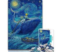 Puzzles pour Adolescents Baleines dans Le Ciel Nocturne, Jouets éducatifs et Amusants à la Maison, Cadeaux d'anniversaire, Cadeaux de Voyage (75x50cm)