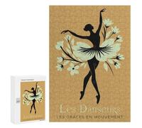 Puzzles pour Adolescents Ballet Dancer Silhouette with Floral Tutu Casse-têtes pour Adolescents - Jeu De Réflexion - Améliore La Mémoire - Cadeaux De Noël Et d'anniversaire