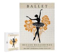 Puzzles pour Adolescents Ballet School Poster with Ballerina Silhouette Casse-têtes pour Adolescents - Jeu De Réflexion - Améliore La Mémoire - Cadeaux De Noël Et d'anniversaire