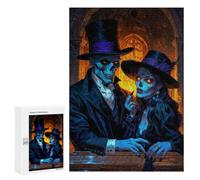 Puzzles pour Adolescents Baron Samedi and Maman Brigitte in Gothic Setting Jeu De Puzzle Familial pour Adultes, Amusant Et Humoristique, Activités À Faire À La Maison, 300 PCS