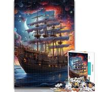 Puzzles pour Adolescents, Bateau Pirate de la Galaxie, 1 000 pièces, Puzzles pour Adolescents et Adultes, Jouets éducatifs, Jeux Anti-Stress, renforce l'amour Entre Couples, 26x38cm