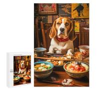 Puzzles pour Adolescents Beagle at Dinner Table Puzzles pour Adultes À Monter Soi-même, Décorations Murales, Idées Cadeaux pour Toute La Famille 1000 PCS