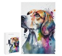 Puzzles pour Adolescents Beagle Watercolor Dog Puzzle Adulte - Décoration Murale - Découpe De Précision pour Les Gamers 1000 PCS
