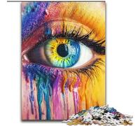 Puzzles pour Adolescents Beaux Yeux avec Peinture colorée, Jouets éducatifs, Jeux Anti-Stress, renforce l'amour Entre Couples (Taille 50x75cm)