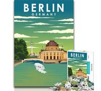 Puzzles pour Adolescents Berlin Allemagne Voyage Art Puzzle 1000 pièces pour Adultes et Adolescents, Cadeaux Secret Santa pour et 14 Ans 26x38cm