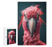 Puzzles pour Adolescents Big Pink Parrot Bird Art Puzzles pour Adultes Jeux Relaxants Qui Améliorent La Mémoire Cadeaux Uniques pour Un Anniversaire Et Noël 1000 PCS