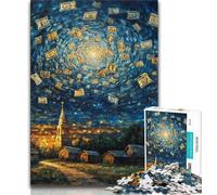 Puzzles pour Adolescents Billets de Dollars du Ciel Nocturne 1 000 pièces Puzzles pour Adolescents et Adultes Jeu Stimulant et Jeu en Famille Cadeaux du Père Noël Secret 38x26cm