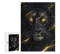 Puzzles pour Adolescents Black and Gold Lion Puzzles pour Adultes - Jeu Manuel - Niveau De Difficulté Élevé - Idée Cadeau Originale pour Un Anniversaire 300 PCS