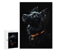 Puzzles pour Adolescents Black & Gold Australian Shepherd Puzzles pour Adultes Jeu Manuel Cadeau d'anniversaire Cadeau d'anniversaire, Cadeaux, 300 PCS