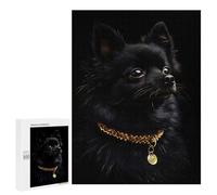Puzzles pour Adolescents Black & Gold Pomeranian Puzzles pour Adolescents - Décoration Murale - Cadeau Unique pour Anniversaire Et Noël