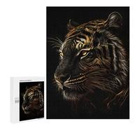 Puzzles pour Adolescents Black Gold Tiger Puzzles pour Adolescents : Améliorent La Mémoire. Chaque Pièce Est Unique - Idée Cadeau d'anniversaire Unique 500 PCS