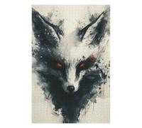 Puzzles pour Adolescents Black Kitsune Fox Painting Puzzle pour Adultes, Jouet Anti-Stress, Cadeau d'anniversaire Idéal 75x50cm/1000pcs