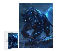 Puzzles pour Adolescents Black Panther with Lightning Casse-têtes pour Adolescents - Jeu De Réflexion - Améliore La Mémoire - Cadeaux De Noël Et d'anniversaire