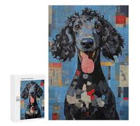 Puzzles pour Adolescents Black Poodle Portrait Puzzles pour Adultes, Jouets Anti-Stress, Difficile, Cadeau d'anniversaire, Cadeaux, 300 PCS
