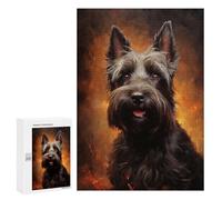 Puzzles pour Adolescents Black Scottish Terrier Portrait Puzzles pour Adultes Jeux Manuels Cadeaux pour Femmes Stimule Le Cerveau 300 PCS