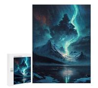 Puzzles pour Adolescents Blue Aurora Borealis Sky Puzzles pour Adolescents - Décoration Murale - Cadeau Unique pour Anniversaire Et Noël