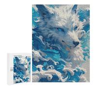 Puzzles pour Adolescents Blue-Eyed Arctic Wolf Casse-tête pour Adolescents : Analyse Et Logique, Difficile Et Stimulant, Idéal comme Cadeau 500 PCS