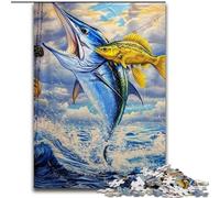 Puzzles pour Adolescents Blue Marlin, Aidez Le Cerveau à exercer des Jouets addictifs pour cultiver la Patience Décoration Parfaite 38x26cm