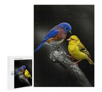 Puzzles pour Adolescents Bluebird and Yellow Bird on Branch Puzzle Adulte - Décoration Murale - Découpe De Précision pour Les Gamers 500 PCS