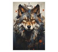 Puzzles pour Adolescents Boho Wolf Portrait Puzzles pour Adultes - Cadeaux d'anniversaire - Jeu Familial - Convient Aux Personnes De 14 Ans Et Plus