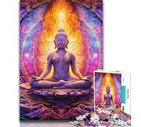 Puzzles pour Adolescents Bouddha psychédélique 1000 pièces Puzzle pour Adultes et Adolescents, Anti-Stress Staycation Kill Time Cadeau Amusant 26x38cm