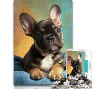 Puzzles pour Adolescents Bouledogue français 1000 pièces Puzzles pour Adultes et Adolescents Soulagement du Stress Défi Difficile Améliorer l'amour Entre Les Couples 38x26cm