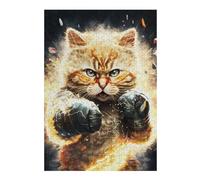 Puzzles pour Adolescents Boxing Cat Puzzles pour Adultes - Cadeaux d'anniversaire - Jeu Familial - Convient Aux Personnes De 14 Ans Et Plus