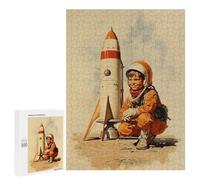 Puzzles pour Adolescents Boy Astronaut Retro Style Puzzle pour Adultes, Décoration Murale, Œuvre d'art, Cadeau d'anniversaire, Cadeaux, 500 PCS