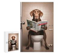 Puzzles pour Adolescents Brown Labrador on Toilet Puzzles pour Adultes Jeu Manuel Cadeau d'anniversaire Cadeau d'anniversaire, Cadeaux, 1000 PCS