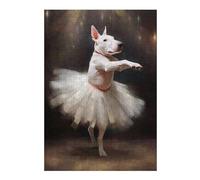 Puzzles pour Adolescents Bull Terrier Dog Ballerina Puzzles pour Adultes, Jeu De Réflexion, Décoration Intérieure, pour Toute La Famille 38x26cm/1000pcs
