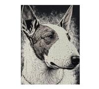 Puzzles pour Adolescents Bull Terrier Dog Drawing Puzzle Familial - Améliore La Mémoire - Cadeau d'anniversaire Et Cadeau Unique 52x38cm/1000pcs