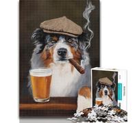 Puzzles pour Adolescents Bullmastiff Dog Smoking Puzzles pour Adultes 1000 pièces, pour Les 14 Ans et Plus Jeu Impossible Meilleur Cadeau pour Adultes et Adolescents 26x38cm