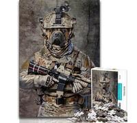 Puzzles pour Adolescents Bullmastiff Soldat d'élite 1000 pièces, Jeux éducatifs, décoration d'intérieur, Convient pour la décoration de Bureau (Taille 75x50cm)