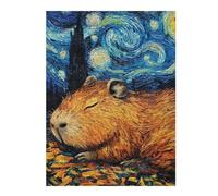 Puzzles pour Adolescents Capybara Sleeping Starry Night Puzzles pour Adultes, Jouets, Décoration Murale, Cadeaux Et Idées Cadeaux Uniques pour Anniversaires 52x38cm/1000pcs