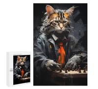 Puzzles pour Adolescents Cat Playing Chess Painting Puzzles pour Adultes Jeu Manuel Cadeau d'anniversaire Cadeau d'anniversaire, Cadeaux, 1000 PCS