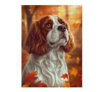 Puzzles pour Adolescents Cavalier King Charles Spaniel Autumn Portrait Puzzles pour Adultes Jeu Manuel Décoration Intérieure Est Idéal comme Cadeau 52x38cm/1000pcs