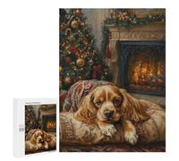 Puzzles pour Adolescents Cavalier King Charles Spaniel Christmas Painting Puzzles pour Adolescents - Décoration Murale - Cadeau Unique pour Anniversaire Et Noël