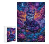 Puzzles pour Adolescents Celestial Fox in Lotus Garden Jeu De Puzzle Familial pour Adultes, Amusant Et Humoristique, Activités À Faire À La Maison, 300 PCS