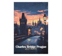 Puzzles pour Adolescents Charles Bridge Prague Puzzles pour Adultes, Jouets, Décoration Murale, Cadeaux Et Idées Cadeaux Uniques pour Anniversaires 75x50cm/1000pcs