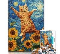 Puzzles pour Adolescents Chat sous Le Ciel Nocturne Puzzles pour Adultes 1000 pièces Jouets éducatifs et éducatifs pour la Famille renforcent l'amour Entre Les Couples (50x75cm)