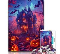 Puzzles pour Adolescents, châteaux d'halloween pour Adultes, Jeux d'activités familiales stimulants, Jouets de Bricolage pour décoration Murale de la Maison, Cadeaux (Taille 38x26cm)
