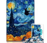 Puzzles pour Adolescents châteaux Nocturnes 1 000 pièces décoration Murale Artistique et idée Cadeau d'anniversaire pour Amis Bureau à Domicile (50x75cm)