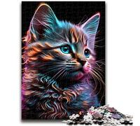 Puzzles pour Adolescents Chaton coloré Fumée Convient aux Personnes de 14 Ans et Plus Jeu éducatif Jouet de défi Cadeau pour Les Anniversaires 38x26cm