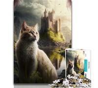 Puzzles pour Adolescents Chats sur Une planète Extraterrestre Puzzle pour Adolescents, idéal comme Cadeau pour Toute la Famille Convient aux Enfants de 14 Ans et Plus (Taille 38x26cm)