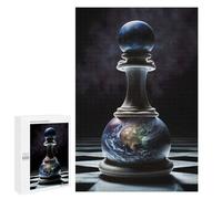 Puzzles pour Adolescents Chess Pawn Earth Puzzle Adulte - Décoration Murale - Découpe De Précision pour Les Gamers 1000 PCS