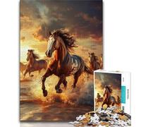 Puzzles pour Adolescents Cheval au Galop, Aide Le Cerveau à exercer des Jouets addictifs pour cultiver la Patience, Cadeau pour Les Anniversaires (38x26cm)