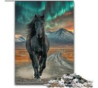 Puzzles pour Adolescents Cheval Noir, à partir de 14 Ans Chaque pièce est Unique Un Jeu Amusant et Stimulant pour Toute la Famille (Taille 50x75cm)